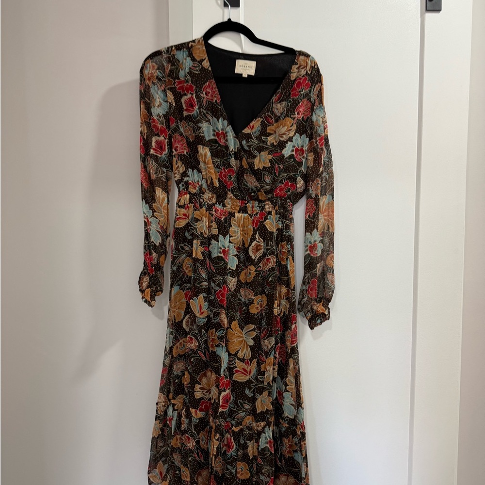 Sézane Floral V-Neck Dress size 36